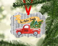 Christmas Truck Full of Christmas Trees Christmas Ornament Personalized - Sew Lucky Embroidery