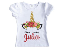 Christmas Unicorn Horn Personalized Shirt - Sew Lucky Embroidery