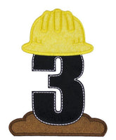 Construction Number Birthday Patch - Sew Lucky Embroidery