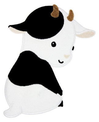 Cow with Horns Sew or Iron on Embroidered Patch