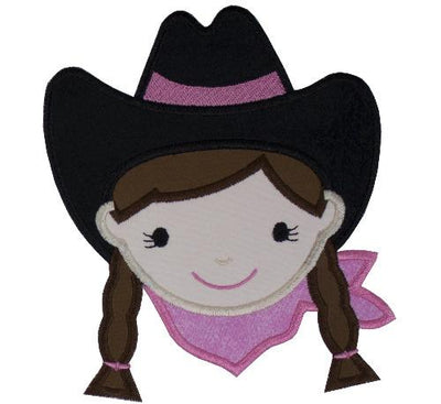 Cowgirl Sew or Iron on Embroidered Patch