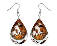Cowhide and Horses Earrings - Sew Lucky Embroidery