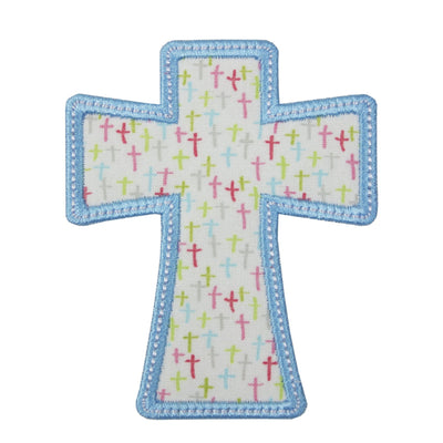 Cross Sew or Iron on Embroidered Patch