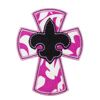 Cross with Fleur De Lis Patch - Sew Lucky Embroidery