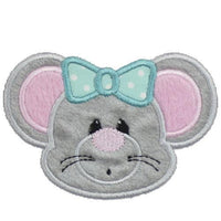 Cute Girl Mouse Patch - Sew Lucky Embroidery