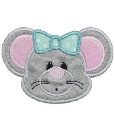 Cute Girl Mouse Sew or Iron on Embroidered Patch