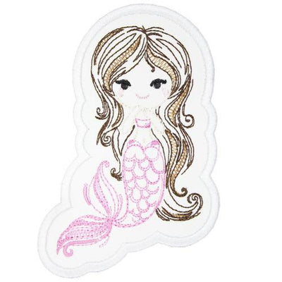 Cute Mermaid Sew or Iron on Embroidered Patch