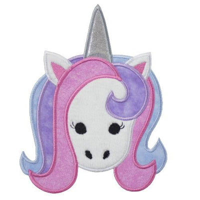 Cute Unicorn Face Sew or Iron on Embroidered Patch