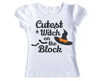 Cutest Witch on the Block Girls Shirt - Sew Lucky Embroidery