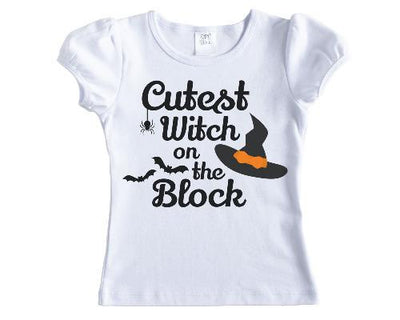 Cutest Witch on the Block Girls Shirt