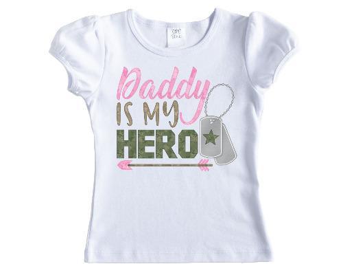 Daddy is My Hero Girls Shirt - Sew Lucky Embroidery
