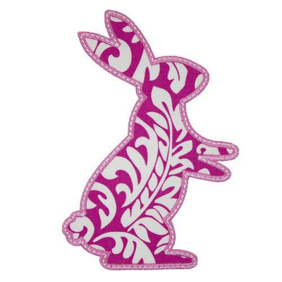Damask Bunny Sew or Iron on Embroidered Patch