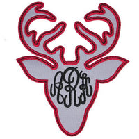 Deer Head Monogrammed Patch - Sew Lucky Embroidery