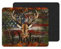 Deer Hunter Flag Custom Personalized Mouse Pad - Sew Lucky Embroidery