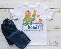 Dino Pumpkins Personalized Shirt - Sew Lucky Embroidery