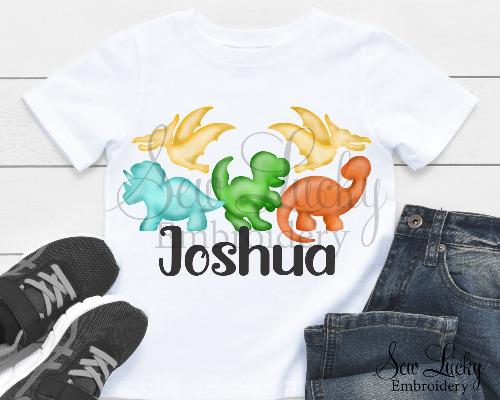 Dinosaurs Personalized Shirt - Sew Lucky Embroidery