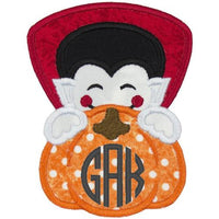 Dracula Pumpkin Peeker Monogrammed Patch - Sew Lucky Embroidery