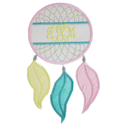 Dream-Catcher Pastel Monogrammed Sew or Iron on Embroidered Patch