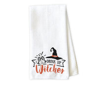 Drink up Witches Kitchen Towel - Waffle Weave Towel - Microfiber Towel - Kitchen Decor - House Warming Gift - Sew Lucky Embroidery