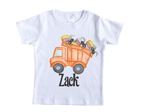 Dumptruck and Spiders Halloween Shirt - Sew Lucky Embroidery