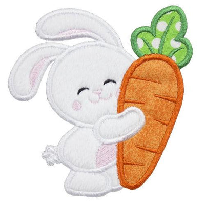 Easter Bunny with Carrot Sew or Iron on Embroidered Patch