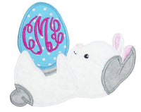Easter Bunny with Monogram Egg Patch - Sew Lucky Embroidery