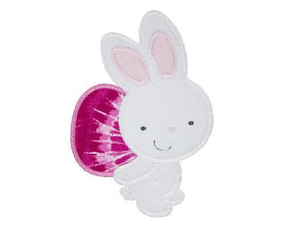 Easter Bunny with Pretty Egg Sew or Iron on Embroidered Patch