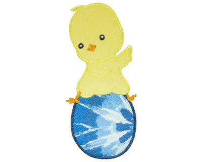 Easter Chick with Egg Sew or Iron on Embroidered Patch
