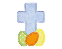 Easter Cross with Eggs Patch - Sew Lucky Embroidery
