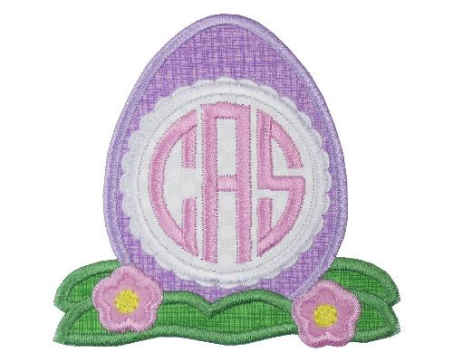Easter Egg Monogrammed Patch - Sew Lucky Embroidery