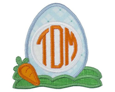 Easter Egg Monogrammed Sew or Iron on Embroidered Patch