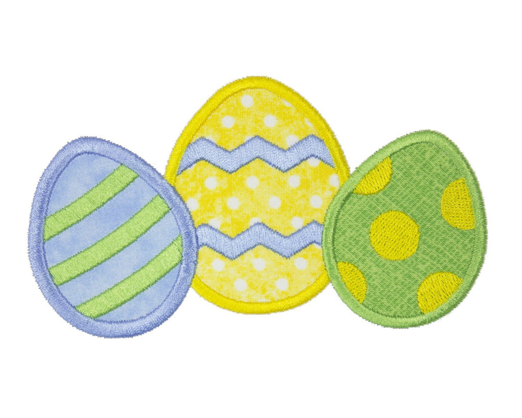 Easter Egg Trio Patch - Sew Lucky Embroidery