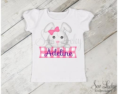 Easter Girl Bunny Personalized Banner Shirt