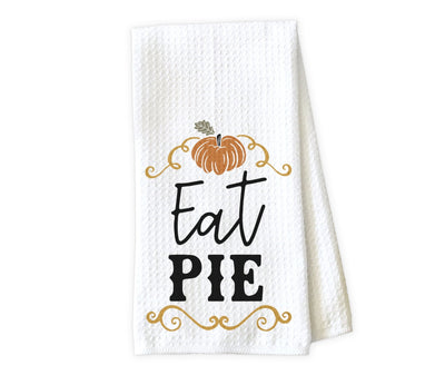 Eat Pie Fall Waffle Weave Microfiber Kitchen Towel