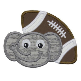 Elephant Boy Football Patch - Sew Lucky Embroidery