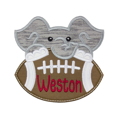Elephant Boy Football Personalized Sew or Iron on Embroidered Patch