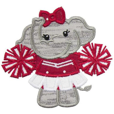 Elephant Cheerleader Football Sew or Iron on Embroidered Patch