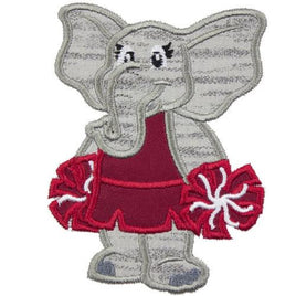 Elephant Cheerleader Football Patch - Sew Lucky Embroidery