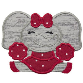 Elephant Cheerleader Football Patch - Sew Lucky Embroidery