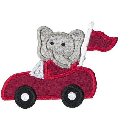Elephant Football Car Sew or Iron on Embroidered Patch