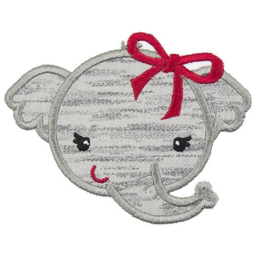 Elephant Football Girl Patch - Sew Lucky Embroidery