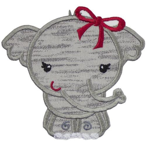 Elephant Football Girl Patch - Sew Lucky Embroidery