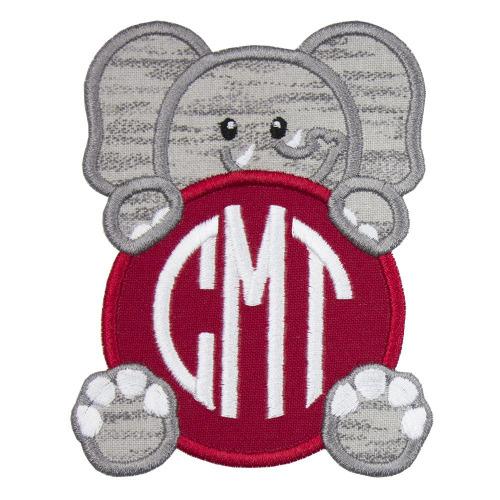 Elephant Football Monogram Patch - Sew Lucky Embroidery