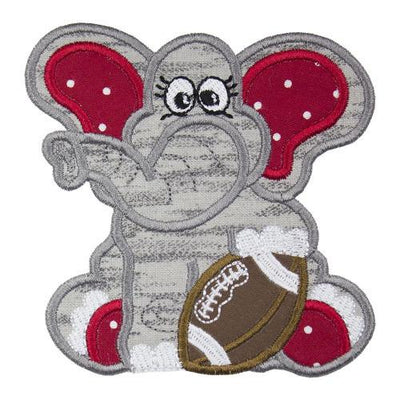 Elephant Football Sew or Iron on Embroidered Patch