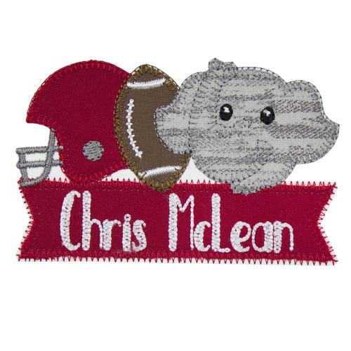Elephant Football Personalized Patch - Sew Lucky Embroidery