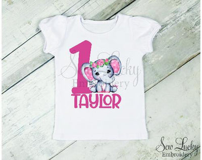 Elephant Girl Birthday Personalized Shirt