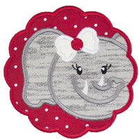 Elephant Girl Football Patch - Sew Lucky Embroidery