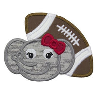 Elephant Girl Football Patch - Sew Lucky Embroidery