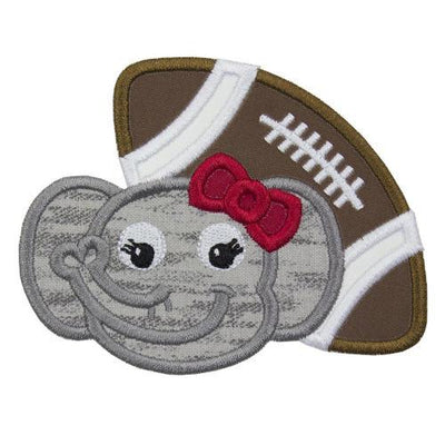 Elephant Girl Football Sew or Iron on Embroidered Patch
