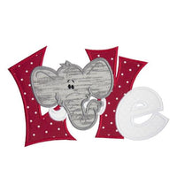 Elephant Love Football Patch - Sew Lucky Embroidery